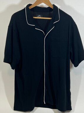 CCS Skateboarding - Lounge Mesh Shirt - Black - Open Mesh Short Sleeve Button Up